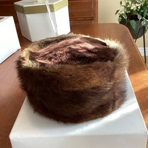 Vintage Pillbox Fur Hat.